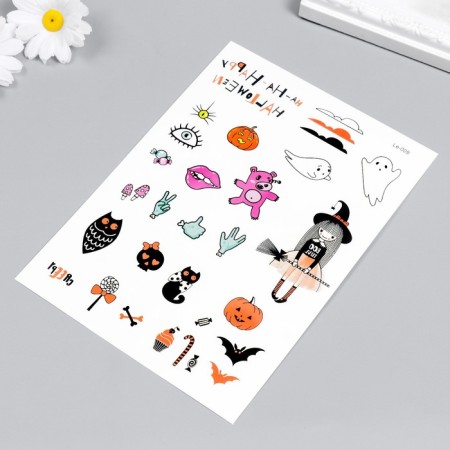 Tattoo on the body phosphorus "Halloween" mix 21x15 cm-7
