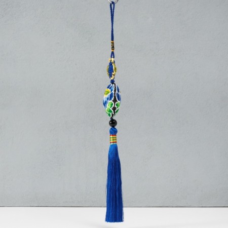 Suspension Textile "Lotus" blue 2x10x29 cm-1