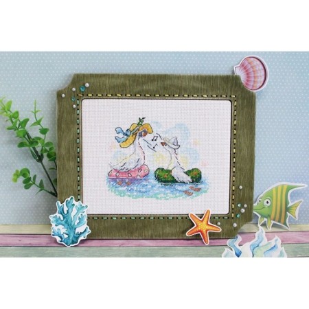 Set for embroidery "at sea" 10 × 13 cm-1