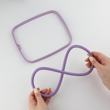 Schoolchinders for embroidery, flexible rectangle, 22 × 18 cm, purple color-2