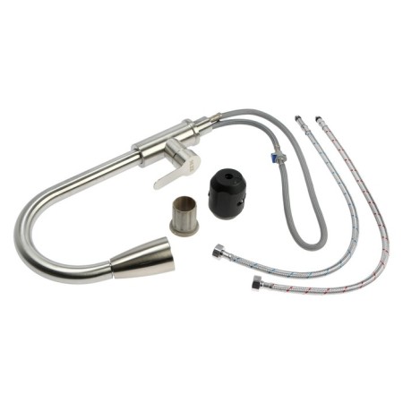Kitchen mixer Zein Z2940, sliding spill, 2 modes, cartridge 35 mm, stainless steel, satin-10