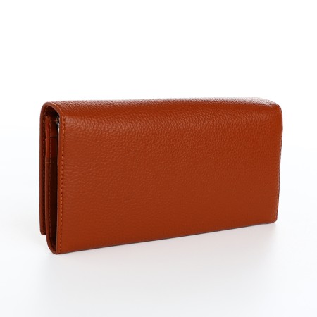 Women's wallet on magnets, brown color-1