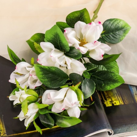 Artificial flowers "magnolia" 5x56 cm, white