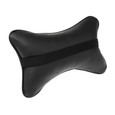 Pillow Automobile Bone, on the headrest, 27 × 17 cm, velor, black with a blue line-2