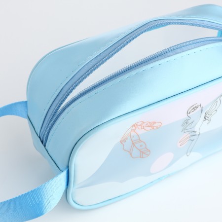Косметичка на молнии, цвет голубой-2