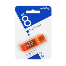 Флешка SmartBuy 008GB Glossy, 8 Гб, USB2.0, чт до 25 Мб/с, зап до 15 Мб/с, оранжевая