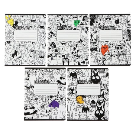 Notebook 24 sheets in the “Animal Mix” cage, cover coated cardboard, VD-pol, block offset, mix