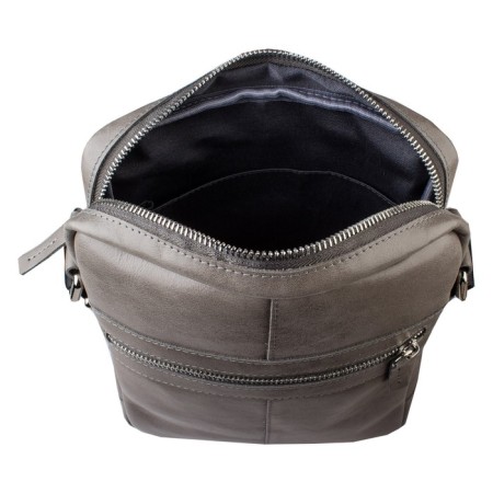 Male bag, lightning department, 1 external pocket, adjustable belt, gray color-3