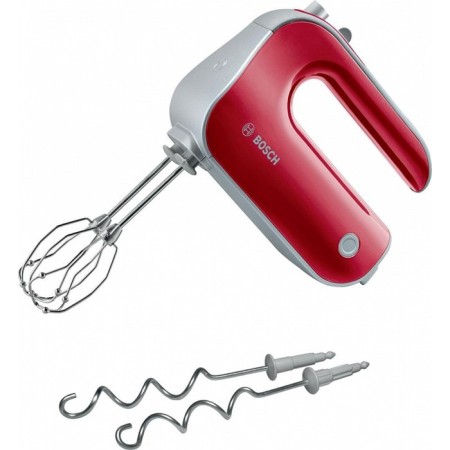 Mixer Bosch MFQ40303, manual, 500 watts, 5 speeds, 2 nozzles, red