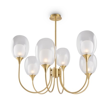 Suspended lamp Maytoni Mod016PL-06BS, 6HE14, 60W, 95x95x85.7 cm, brass color