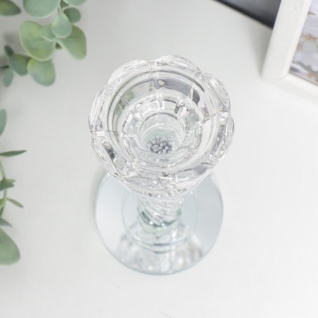 Glass of glass for 1 candle "Spiral with pebbles" 16x7x7 cm-2