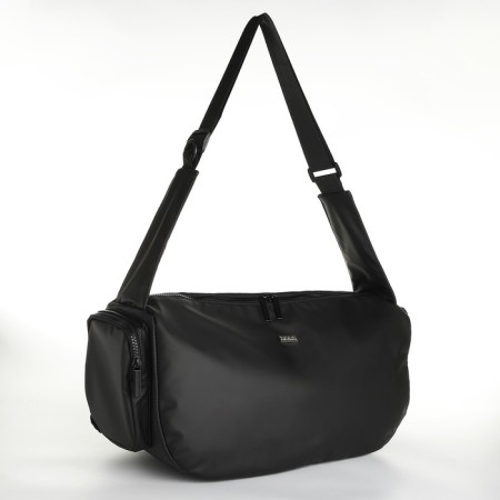Sports bag with lateral pockets, black color-2