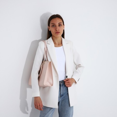 Bag Female Tout with zipper, pink color-5