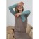 Surafan from suede with a deep neckline, size 42