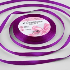 Satin tape, 6 mm × 23 ± 1 m, color purple color
