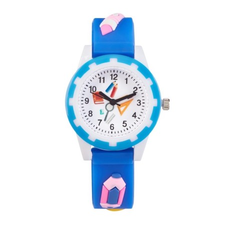 Watch is a beard, "artist", d-2 cm, silicone strap L-20 cm, blue
