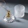Casket glass "Hare in headphones. Rombs" gold 6x6x12 cm
