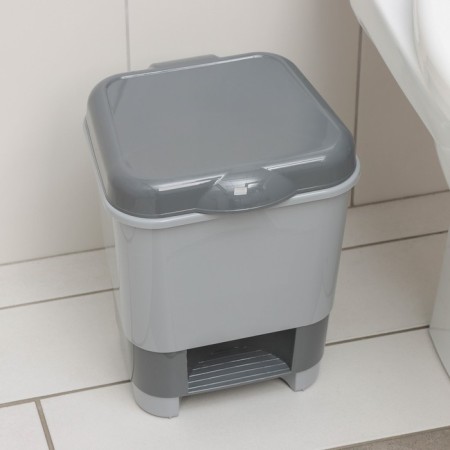 Garbage container with pedal, 8 l, 24 × 25.5 × 29.5 cm, color gray color