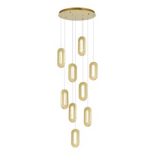 Suspension lamp ST LUCE. SL6506.203.09. Allungo. 9x9 W, LED, 3000K, 6075 LM, 58x58 cm, golden color