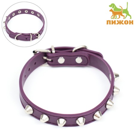 A collar with blurted spikes 38 x 1.5 cm, Osh 26-33, frost-resistant PU, purple material