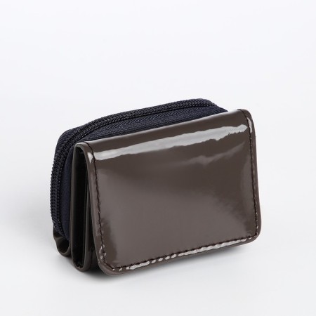 Women's wallet on the button, gray color