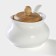 Porcelain sugar tower with a spoon on a wooden stand Bellatenero, 170 ml, white color