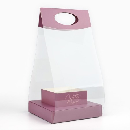 Box Gift folding carrion for colors, packaging, "lavender", 20 x 20 x 4 cm-3