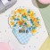 Mini-postcard "March 8" glitter, daffodils, 16.5x10 cm