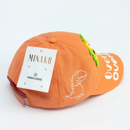 Children's cap "Dino" minku orange color, rn 52-54-3