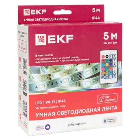A set of smart LED tape EKF, 24V, 90 LED/m, 5 m, IP44, Wi-Fi, RGBW-7