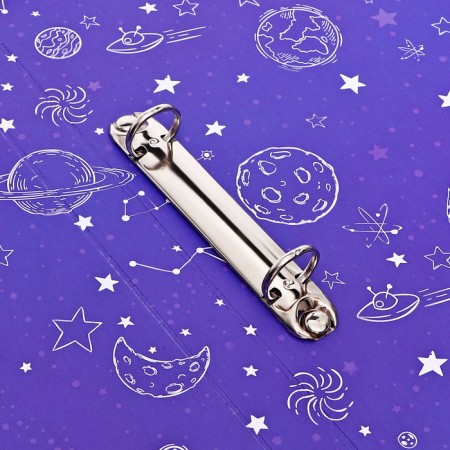 A4 Portfolio folder "Astronaut", calligrata top, solid cover, on rings, lightning around, for a student, 1 file, 8 liners-6