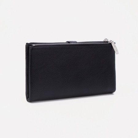 Women's wallet on the button, black color-1