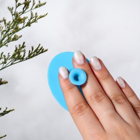 Washing brush "Oval", on a suction cup, 6.3 × 5.2 cm, blue color-2