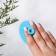 Washing brush "Oval", on a suction cup, 6.3 × 5.2 cm, blue color