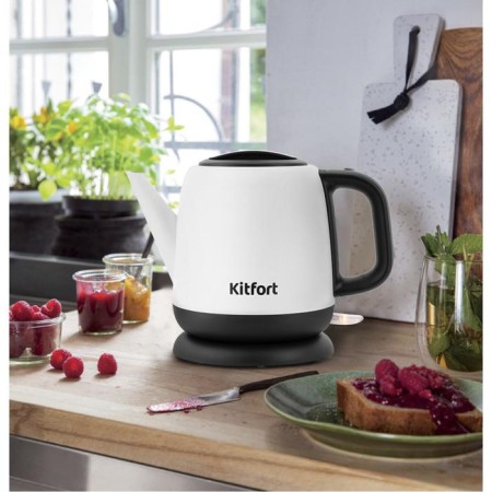 Electric kettle KitFort KT-6112, Metal, 1 L, 1630 W, Auto COURT, White-3