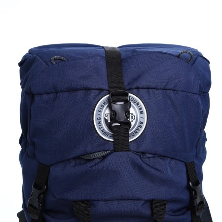 Tourist backpack, TAIF, 80 liters, cord department, 2 outer pockets, blue color-4