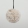 A house for cats with a claw, with an oval shelf, 54 x 34 x 80 cm, fluffy fur, jute, gray