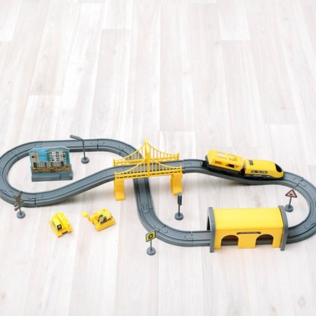 Railway for children "Construction venue", 66 items, on batteries-1