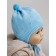 A cap on ties with a pompom Children's Amarobaby Pure Love Cutie, with a lining, size 46-48 cm, blue color
