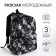 School backpack from textiles on lightning, 3 pockets, black color