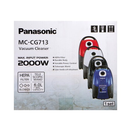 Vacuum cleaner Panasonic MC-CG713R, bag, 2000 watts, 6 l, 65 dB, cord 5 m, red-17
