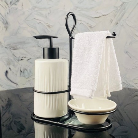 Kitchen Lenardi kit: dispenser, napkin, on a stand, porcelain
