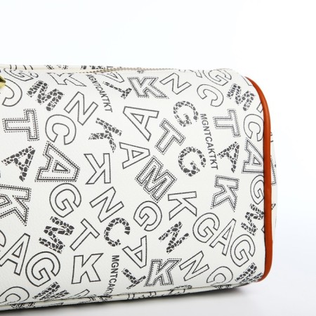 Bag Cross-Bodi with a zipper, white color-4