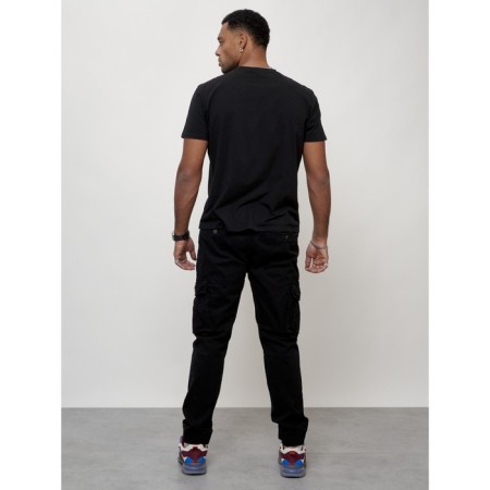 Cargo jeans male, size 56, black color-7
