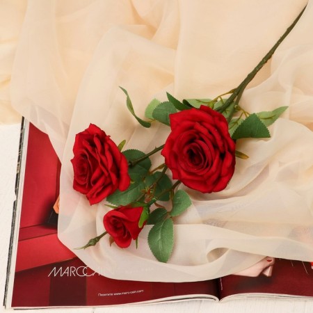 Artificial flowers "rose charm" 8x58 cm, red