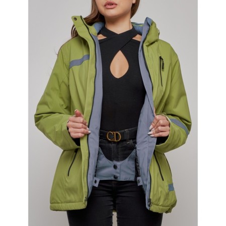 Ski jacket female, size 58, khaki color-7