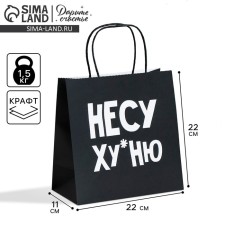 Gift package, packaging, “I bring hu*nude”, 22 x 22 x 11 cm