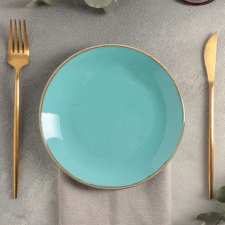 Plate flat Turquoise, d = 18 cm, turquoise color-1