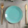 Plate flat Turquoise, d = 18 cm, turquoise color