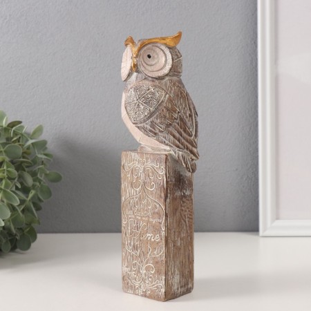 Polystone souvenir "Filin on the pedestal" Bezh 8x7x24 cm-3